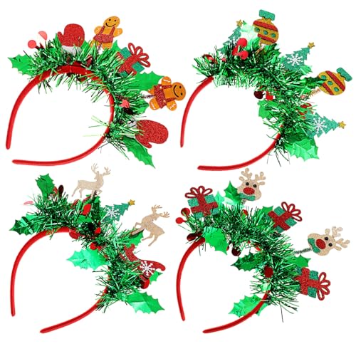 SOIMISS 4 Stk. Teiliges Haarreifen aus Vliesstoff und Kunststoff Festliche Lebkuchenmann-designs Komfortabel und Langlebig für Weihnachtsfeiern und Festliche Partys Modische Holiday von SOIMISS