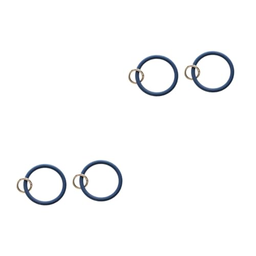 SOIMISS 4stücke Teiliges Silikon Schlüsselring Armband Schlüsselanhänger Für Damen Tiefblaues Modisches Handgelenk-Ketten-Design Für Schlüsselbund Handtaschen Und Dekorationen von SOIMISS