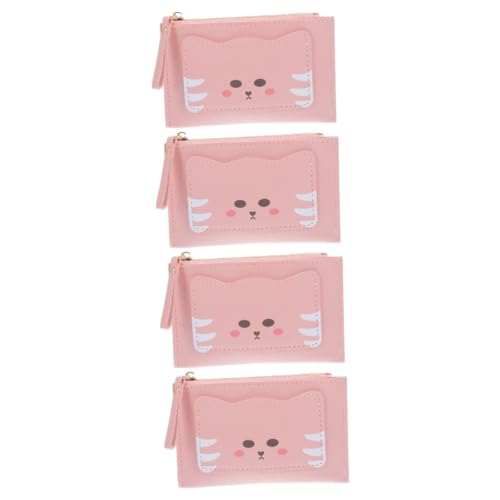 SOIMISS 4stücke Süße Katzen-geldbörse Für Mädchen Pu-Leder Cartoon-Muster Portemonnaie Mit Münzfach Für Schule Reisen Shopping Geburtstagsgeschenke Design von SOIMISS