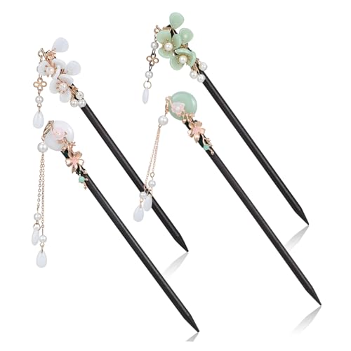SOIMISS 4 Stück Chinesische Haarnadeln Vintage Haarstäbchen mit Eleganten Anhängern für Hochzeiten Feste und Täglichen Gebrauch Leicht und Komfortabel für Damen von SOIMISS