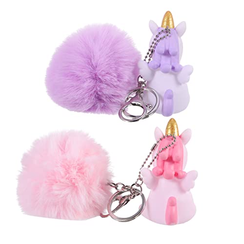 SOIMISS 4 Stück Einhorn Schlüsselanhänger Plüsch Schlüsselanhänger Einhorn Pom Pom Schlüsselanhänger Einhorn Rucksack Schlüsselanhänger Autoanhänger Schlüsselanhänger Geldbörse von SOIMISS