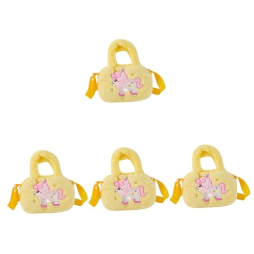 SOIMISS 4stücke Mädchen Einhorn Handtasche Aus Plüsch Verstellbare Umhängetasche Niedliches Cartoon-Design Für Junge Mädchen Und Mädchen Für Alltag Und von SOIMISS
