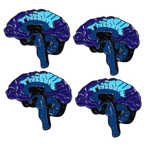 SOIMISS 4 Stück Emaille-Pins Gehirnförmige Brosche Anatomie Cartoon Brustnadel Rucksäcke Kleidungszubehör Für Arzt Krankenschwester Männer Frauen Weiß Blau von SOIMISS