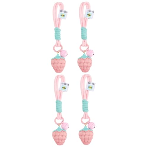 SOIMISS 4stücke Erdbeer Schlüsselanhänger Cartoon Schlüsselring Für Taschen Rucksäcke Und Autos Dekorative Schlüsselhalter Für Damen Geschenkidee Für Besondere Anlässe von SOIMISS