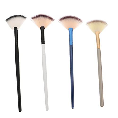 SOIMISS 4 Stück Fächerpinsel für Teiliges Makeup mit Holzgriff für Kosmetik und Hautpflegeanwendungen Einfache Wiederverwendbar zur Haut von SOIMISS