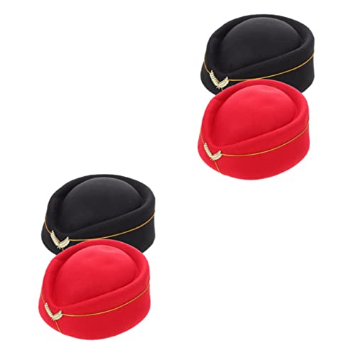 SOIMISS 4stücke Stewardess-hüte Für Damen Elegante Flugbegleiter-haube Cosplay Uniform-hut Für Kostümpartys Und Anlässe Stilvolles Accessoire von SOIMISS