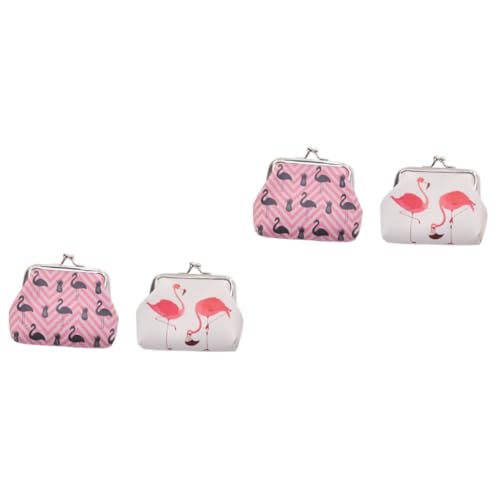 SOIMISS 4stücke Flamingo Pu Geldbörse Für Damen Stilvolle Bedruckte Münztaschen Für Reisen Shopping Und Alltag Praktisch Und Charmant Für Kosmetik Und Kleingeld von SOIMISS