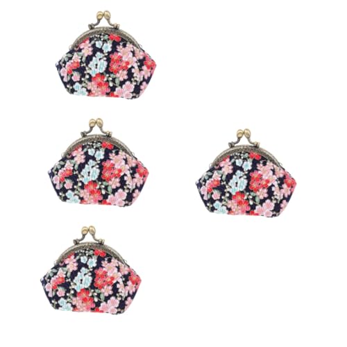SOIMISS 4stücke Vintage Handtasche Für Damen Multifunktionale Aufbewahrungstasche Für Münzen Karten Und Lippenstifte Handgefertigte Kompakte Tasche Mit Kirschblüten-Muster von SOIMISS