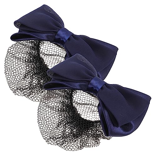 SOIMISS 4 Stück Haarnadel Haarknotenschleife Verknüpfung Moisennette-schmuck Haarknoten Haarspange Frauen Haarnetz Halskette Mit Gliederkette Haarknoten-bogennetz Zubehör Stoff Blue von SOIMISS