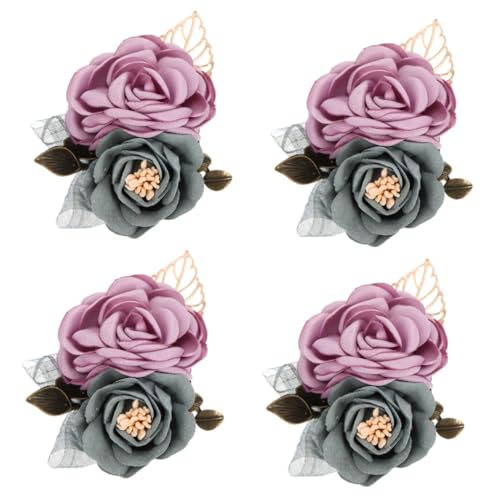 SOIMISS 4stücke Damen Haarklammer Blütenbrosche Aus Satin Und Elegante Corsage Für Hochzeiten Tänze Und Besondere Anlässe Langlebig Und Bequem Perfektes Accessoire Für Frauen von SOIMISS