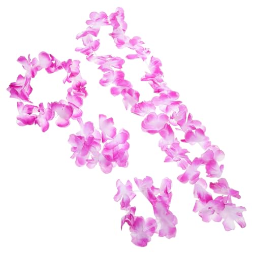 SOIMISS 4 Stück Hawaiianisches Teiliges Set aus Blumen Kette Stirnband und Armband aus Strapazierfähigem Vielseitig Tragbar für Strandpartys Hochzeiten und Luau Feiern in von SOIMISS