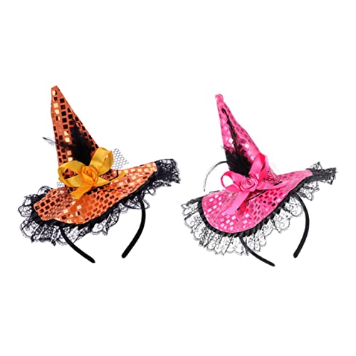 SOIMISS 4 Stück Hexenhut Stirnband Halloween-accessoires Für Damen Hexen-cosplay-hut Make-up-haarspangen Halloween-party-requisiten Cosplay-teufel-stirnband Geisterkostüm Hexenkostüm Stoff von SOIMISS
