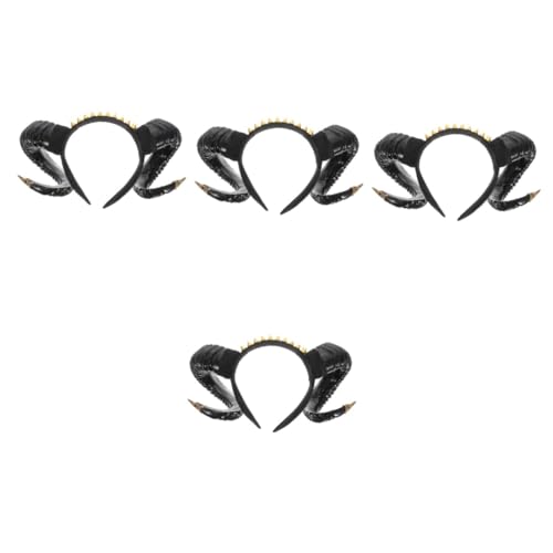 SOIMISS 4stücke Gothic Horn Haarband Für Halloween Cosplay Teufels Hörner Kopfschmuck Für Kostüm Und Themenpartys Leicht Und Langlebig Passt Meisten Erwachsenen von SOIMISS