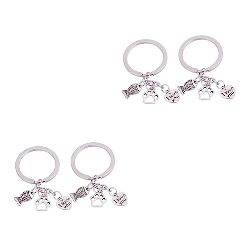 SOIMISS 4stücke Katzenpfoten Schlüsselanhänger Kreative Schlüsselhalter Für Katzenliebhaber Stilvolle Deko Für Männer Und Frauen Für Jeden Anlass von SOIMISS