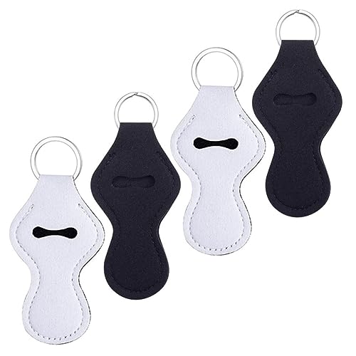 SOIMISS 4stücke Lippenstift Halter Schlüsselanhänger Tragbare Lippenbalsam Und Lipgloss Hüllen Langlebige Und Leichte Aufbewahrung Für Unterwegs Schwarz Und Weiß von SOIMISS