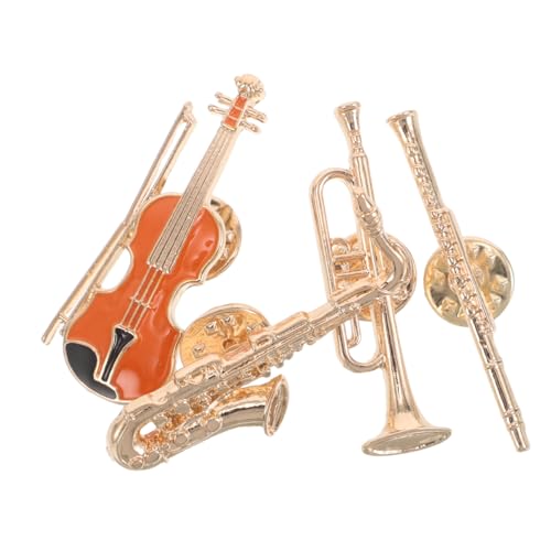 SOIMISS 4stücke Saxophonbrosche Metall-anstecknadel Für Musikinstrumente Ornament Flötenbrosche Gitarrenbrosche Trompetenbrosche Für Jacken Hüte Rucksäcke von SOIMISS