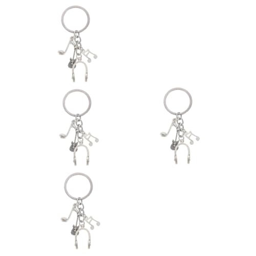 SOIMISS 4 Stück Musik Schlüsselanhänger Taschenanhänger Im Kopfhörer-Design Schlüsselanhänger Für Geldbörse Schlüsselanhänger Auto Schlüsselanhänger Flöten-schlüsselanhänger Silver Metall von SOIMISS