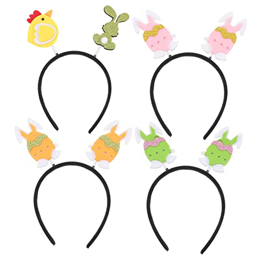 SOIMISS 4stücke Ostern Haarband Mit Cartoon-muster Lustige Kopfband Für Osterfeste Und Partys Dekorative Accessoires Mit Bunten Eier Und Hasenmotiven von SOIMISS