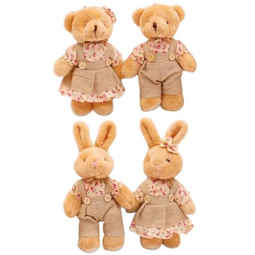 SOIMISS 4stücke Cartoon Schlüsselanhänger Niedliche Bären Und Hasen Für Taschen Rucksäcke Und Schlüsselbund Dekoration Für Leicht Und Tragbar von SOIMISS