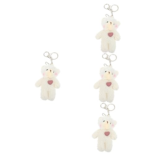 SOIMISS 4stücke Kuscheliger Kleiner Bären-schlüsselanhänger Aus Plüsch Mit Herz-Design Für Handtaschen Rucksäcke Für Frauen Und Freundinnen von SOIMISS