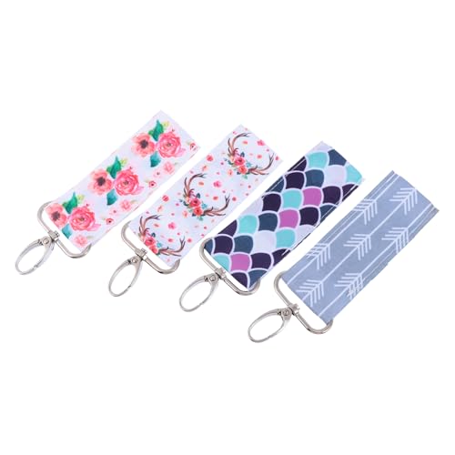 SOIMISS 4stücke Lippenstifthalter Schlüsselanhänger Für Damen Lippenstift Taschen Mit Wellenmuster Aus Hochwertigem Polyestergewebe Zum Befestigen An Taschen Oder Schlüsseln von SOIMISS