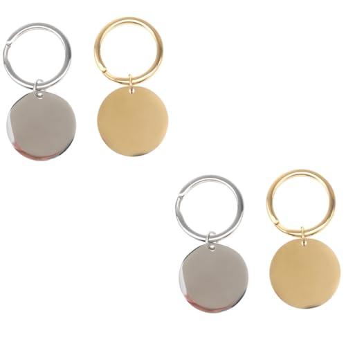 SOIMISS 4 Stück Schlüsselanhänger Warnweste personalisiert personalisierbare Schlüsselring leer schlüsselbund DIY zubehör schlüsselringe deko Schlüsselbund leer Rostfreier Stahl von SOIMISS