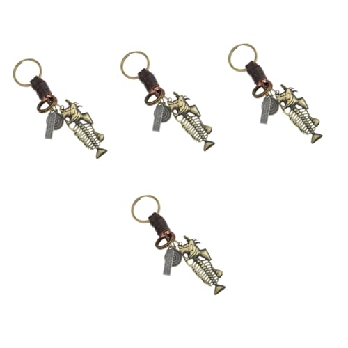 SOIMISS 4 Stück Schlüsselanhänger mit Fischgrätenmuster Auto-Schlüsselanhänger lustige Schlüsselanhänger Weihnachten Schlüsselanhänger in Fischform Legierung von SOIMISS