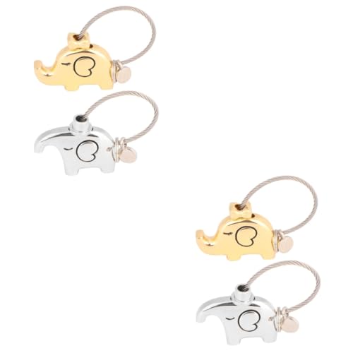 SOIMISS 4stücke Kissing Elephants Schlüsselanhänger Aus Kreative Deko Für Taschen Schlüssel Handys Geschenkidee Für Valentinstag Geburtstage Jubiläen Hellgold Silber von SOIMISS