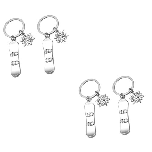 SOIMISS 4 Stück Schuh Schlüssel Anhänger Skifahrer Schlüsselanhänger Skibrett Schlüsselanhänger Snowboard-schlüsselanhänger Schlüsselanhänger Für Skibretter Silver Zinklegierung von SOIMISS