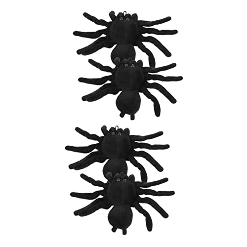 SOIMISS 4 Stück Spinnenbrosche Anhänger Schicke Spinnenbrosche Spinnen-brosche-abzeichen Mantelbrosche Entzückende Spinnenbrosche Spinnen-kuscheltiere Halloween-schmuck Black Plüsch von SOIMISS
