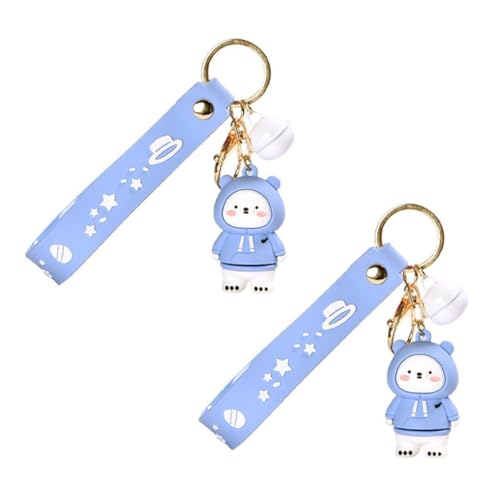 SOIMISS 4 Stück Sweatshirt Bär Schlüsselanhänger Ornament Schlüsselhalter Am Handgelenk Rucksack-schlüsselanhänger Auto Schlüsselanhänger Handgelenk-geldbörsen Spielzeug Blue Legierung von SOIMISS