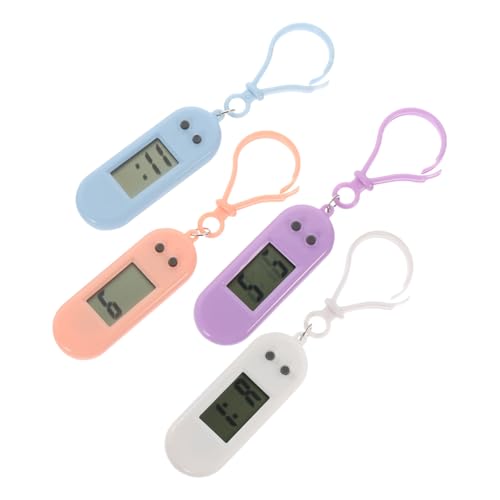 SOIMISS 4stücke Taschenuhr Digital Für Junge Mädchen Einfache Schlüsselanhänger-Uhr Elektronische Uhr Mit Clip Robustes Material Praktisch Zum Tragen von SOIMISS