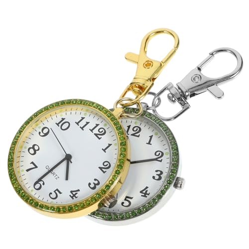 SOIMISS 4 Stück Taschenuhr heeloween Armbanduhr Kinder Weihnachten wichtelgeschenk schlüsselhalsband Rhinestones Kinderschlüsselanhänger für Rucksäcke Strassuhren für Damen Zinklegierung von SOIMISS