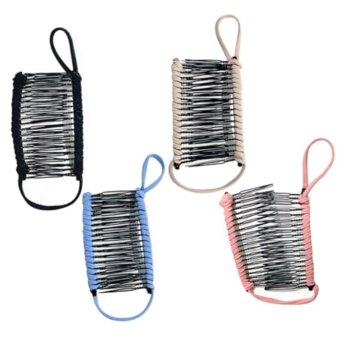 SOIMISS 4 Stück Teiliges Bananen Haarclip für Damen Langlebige Rutschfeste Haarklammern in Schwarz Khaki und Blau Praktisches Modisches Stylingzubehör für Unterwegs Geeignet für Haartypen von SOIMISS