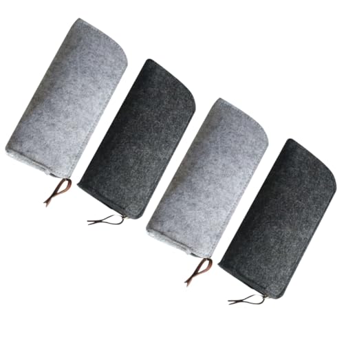 SOIMISS 4 Stück Teiliges Filz Stifteetui Flach und Robust Praktischer Organizer für Stifte Kosmetik und Kleinteile Dunkelgrau Kratzfest Vielseitig Einsetzbar Leicht zu Reinigen von SOIMISS