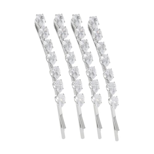 SOIMISS 4 Stück Teiliges Haarklammern mit Funkelnden Zirkonia Haarspangen für Damen Haaraccessoires für Hochzeit Geburtstag und Alltag Silberne Strass Haarnadeln von SOIMISS