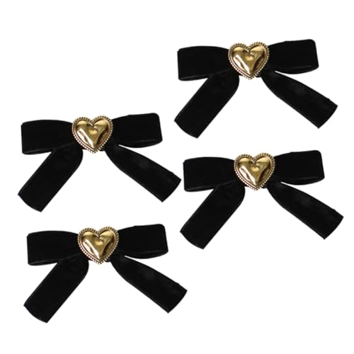 SOIMISS 4 Stück Teiliges Haarschmuck mit Samtigen Herz Haarspangen und Schleifen Süße Haarklammern für Damen Vielseitige Haarclips für Ponytail und Hochsteckfrisuren Eleganter Haarstil von SOIMISS
