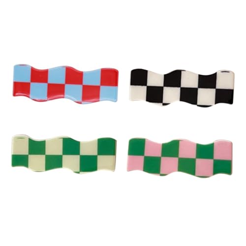 SOIMISS 4 Stück Teiliges Haarspangen Set aus Buntem Wellenplaid für Damen Haarschmuck für Haararten für Alltag Hochzeiten und Besondere Anlässe Zufällige Farbe Zufällige Farbe von SOIMISS