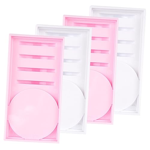 SOIMISS 4 Stück Teiliges Lash Grafting Paletten Lash Extension Kleber Halter Wimpern Organizer Tray für Professionelle Kosmetik und Persönliche Anwendung Platzsparend Glatte Oberfläche von SOIMISS