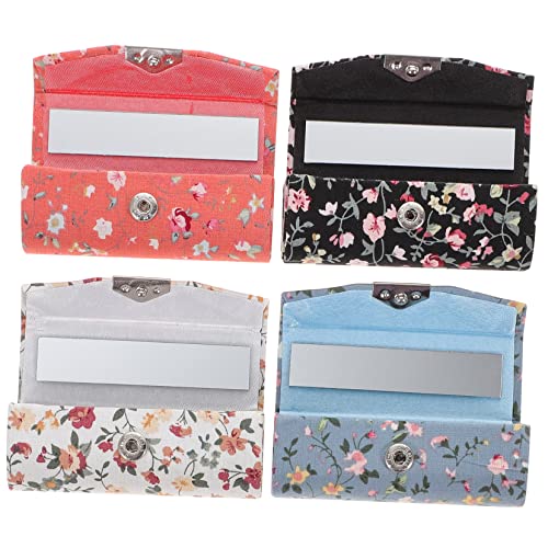 SOIMISS 4stücke Schmuckschatulle Mit Spiegel Lippenstiftetui Im Retro-Stil Tragbares Lippenstifthalteretui Aus Pu- Praktische Lippenstiftaufbewahrungsbox Für Damen von SOIMISS