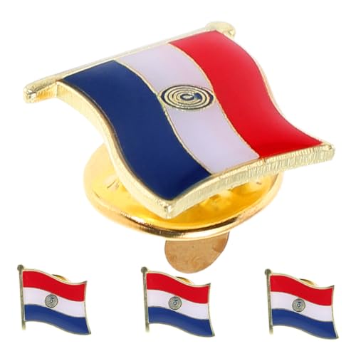 SOIMISS 4stücke Metallnadeln Mit Paraguay-flagge Epoxidbeschichtung Wasserfest Für Anzüge Rucksäcke Hüte Als Souvenirabzeichen Flaggenbrosche Patriotische Anstecknadel von SOIMISS
