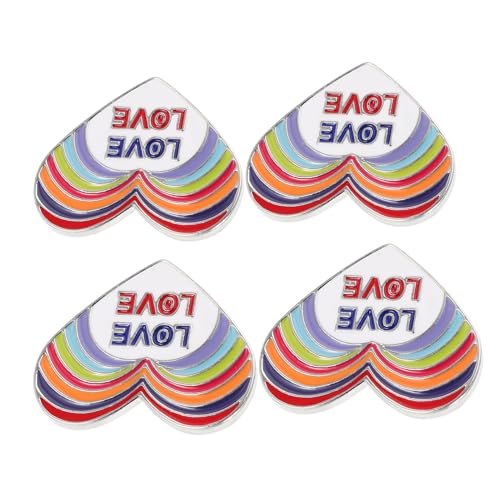 SOIMISS 4 Stück Teiliges Pride Broschen Herz Regenbogen Anstecknadeln aus Langlebiger Legierung Handgefertigt Symbolische Liebes Inklusionspins für Jacken Kleider Rucksäcke für Pride Month von SOIMISS