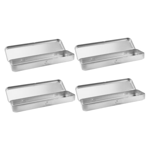 SOIMISS 4 Stück Teiliges Stiftebox mit Klappdeckel Kompakte Organizer Box für Stifte und Schreibwaren Schlankes Design Vielseitiger Federmäppchen Behälter für Schule und Büro von SOIMISS