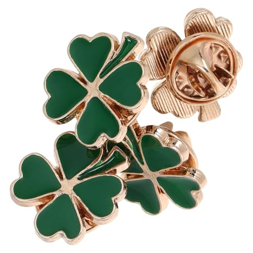 SOIMISS 4 Stück Teiliges Vintage Brosche mit Vierblättrigem Kleeblatt Dekorative Anstecknadel für Damen Modisches Schmuckstück für Patrick Day und Besondere Anlässe von SOIMISS