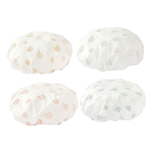 SOIMISS 4 Stück Teiliges Wasserdichtes Duschhauben aus EVA für Erwachsene Elastisch und Weich Schützt Haare Beim Duschen Make Up und Gesichtsreinigung Farbauswahl für Frauen von SOIMISS