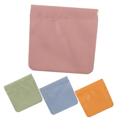 SOIMISS 4stücke Beutel Mit Druckknopfverschluss Organizer-Tasche Aus Pu- Kleine Make-up-Tasche Für Geldbörse Mini-münzbörse Tragbare Lippenstift-Aufbewahrungstasche Süße Münztasche von SOIMISS