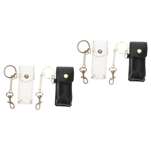 SOIMISS 4stücke Lippenbalsam Schlüsselanhänger Transparentes Praktische Lippenstifthülle Für Unterwegs Idealer Make-up Organizer Für Frauen Leicht Zuverlässig von SOIMISS
