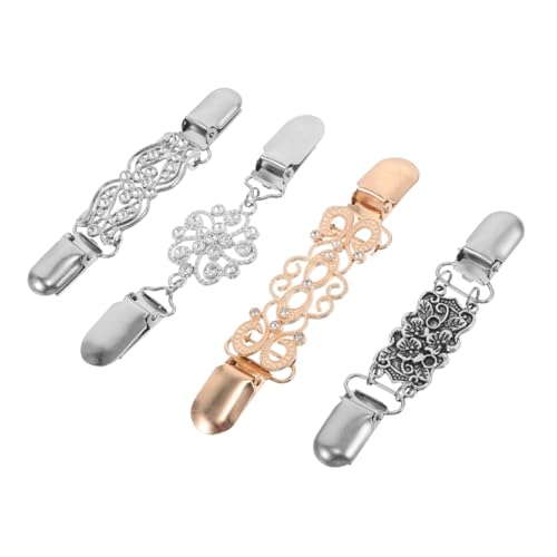 SOIMISS 4 Stück Vintage Strickjacken Clip mit Funkelnden Strasssteinen Vielseitiger Schalclip und Broschennadel Eleganter Cardigan Kragen Clip für Damen Europäischer Stil für Pullover und von SOIMISS