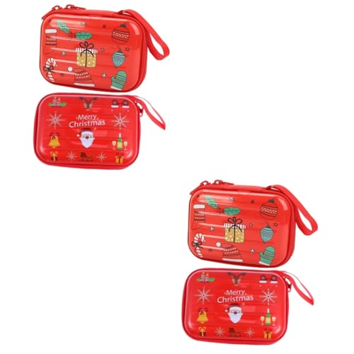 SOIMISS 4stücke Mini Weihnachts-münzbeutel Rechteckige Aufbewahrungstasche Reißverschluss Für Geld Schlüssel Karten Für Und Reisen von SOIMISS