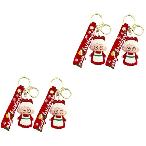 SOIMISS 4stücke Weihnachts Schlüsselanhänger Lustige Santa Claus Form Tragbare Schlüsselbund Dekoration Für Taschen Und Weihnachtsornamente Für Freunde Und Familie von SOIMISS